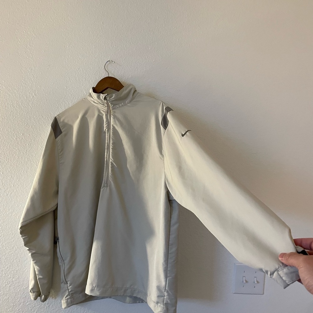Vintage Men's Nike Golf Light Cream Quarter-Zip Jacket - Size XL